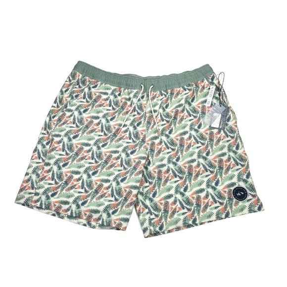 Fish Hippie Co. Meridian Volley Swim Shorts Tropical Palm-Mens XXL- NWT MSRP $85 - Picture 1 of 12